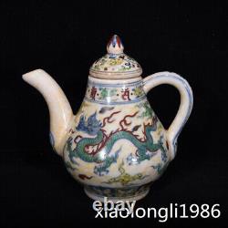 11.2 China Porcelain ming dynasty Chenghua Blue white Dragon Phoenix tea set