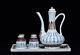 12.2ming Dynasty Xuande Mark Blue White Porcelain Underglaze Red Mark Tea Set