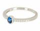14k White Gold Bezel Set Blue Lab-created Diamond Women Engagement Propose Ring
