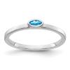 14k White Gold Bezel Set Marquise Blue Topaz Ring