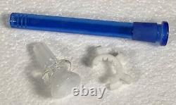 18 Jade White Blue Glass Bong Double Beaker Pyramid Perc Ice Pinch Matching Set