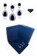 18ct White Gold Finish Blue Sapphire Created Diamond Necklace Earring Set New