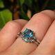 2.50ct Round Simulated Blue Topaz Women's Guard Set Ring 14k White Gold Plated