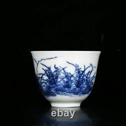 2.6 Antique dynasty Porcelain kangxi mark 1set Blue white Twelve Flower God cup