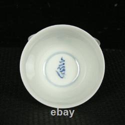 2.8 Old Porcelain ming dynasty chenghua mark 1 set Blue white Sanskrit Teacup