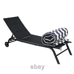 2 PCS Set Lounge Chair Cushion Replacement Patio Seat Cushion BLUE-WHITE Stripe