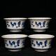 3.1 Antique Dynasty Porcelain Chenghua Mark 1set Blue White Chicken Flowers Cup