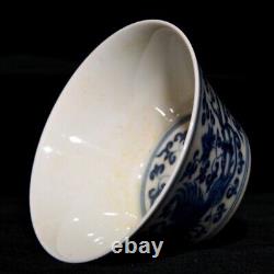 3.1 Antique dynasty Porcelain chenghua mark 1set Blue white chicken flowers Cup