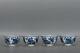 3.7 China Old Dynasty Porcelain Xuande Mark 1set Blue White Branch Fruits Cups