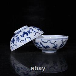 4.7 Antique dynasty Porcelain chenghua mark 1set Blue white chicken flowers cup
