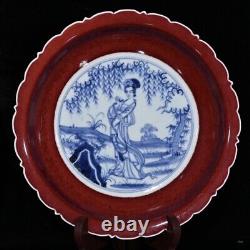 8.9 China old dynasty Porcelain yongle mark 1set Blue white Four Beauties plate