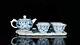 9.8 Yuan Dynasty Porcelain Blue White Dragon Pattern Tea Set 6 Pcs 1 Set