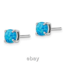 925 Sterling Silver White/pink/blue Created Opal Set/3 Earrings