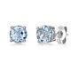 9ct White Gold Round Claw Set Blue Topaz Stud Earrings 5mm