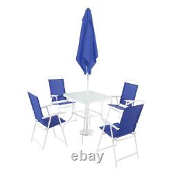Albany Lane 6-Piece Outdoor Patio Dining Set, Blue/White
