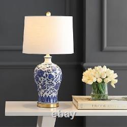 Allen 25.75 Ceramic/Metal LED Table Lamp, Blue/White Set Blue/White