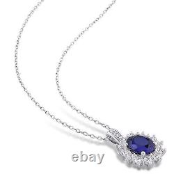 Amour Silver Created Blue & Created White Sapphire & Diamond Accent Set