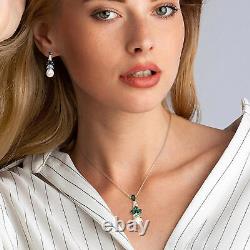 Amour Sterling Silver Cultured FW Pearl Blue and White Topaz Jewelry Set