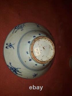 Antique Chinese Blue And White Ceramic Bowl 4 Pcs Set