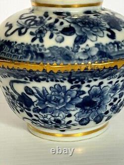 Antique Chinese Oriental Porcelain Blue White Gaiwan Cup Tea Set