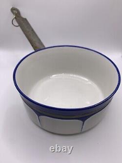 Antique French Saucepan Set in Blue & White