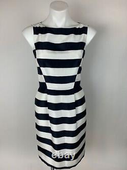 Antonio Melani Navy Blue White Striped Sheath Dress Blazer Jacket Suit Set 6