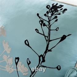 Beautiful Cozy Chic Light Blue White Grey Black Tree Leaf Branch Comforter Set