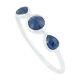 Bezel Set Blue Sapphire Three Stone Ring 10k White Gold Jewelry Anniversary Gift