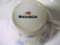 Bidasoa Blue & White Demitasse Cups & Saucers SET OF 8 Mid Century Modern