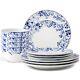 Bloomington Road 12-piece Set In Blue/white