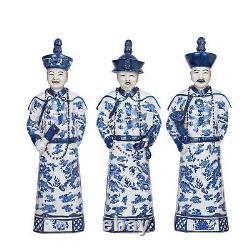 Blue And White Qing Emperors of 3 Generations Large Set