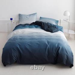 Blue White Gradient Comforter Sets California King Solid Ocean Sea Blue Bedding