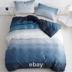 Blue White Gradient Comforter Sets Full Solid Ocean Sea Blue Bedding Comforters