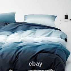 Blue White Gradient Comforter Sets Queen Solid Ocean Sea Blue Bedding Comforters