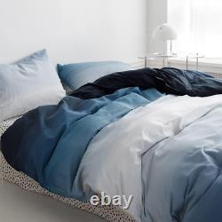 Blue White Gradient Comforter Sets Queen Solid Ocean Sea Blue Bedding Comforters