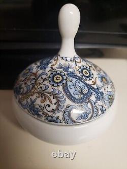 Blue white floral porcelain tea set Elegant Rare Vintage Capeans 1960s Spain