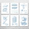Building Construction Posters Set Of 6 Construction Worker Contractor Gift