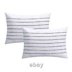 Chic Home Karlston White/ Navy Embroidered 13-piece Blue/White King
