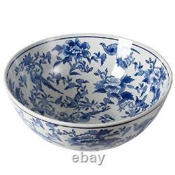 Decorative Ceramic Bowls Set of 2 Blue/White