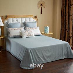 Egyptian Cotton Duvet Cover Set Blue White Queen King size Bedding set Bed Sheet