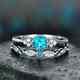 Engagement Bridal Set 2ct Round Cut Lab-created Blue Topaz 14k White Gold Plated
