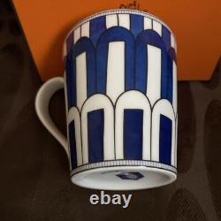 Hermes Coffee Mug Cup Bleus d'Ailleurs Set of 3 pieces Blue White Color with Box
