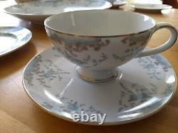 Imperial Fine China Pattern #5303 W. Dalton Seville 6 teacup set, platter blue