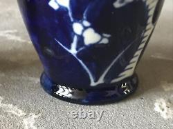 Japanese Blue White Vase Porcelain Cherry Blossoms Cobalt Dogwood Rare Set Vtg
