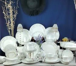 Johann Haviland Royal Lace 49 Pcs Dining Set, Blue/White/Violet Floral