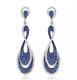 Lab-created 3.87tcw Micro Pave Set Blue Sapphires & White Diamonds Swirl Earring