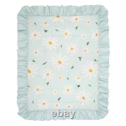 Lambs & Ivy Sweet Daisy Blue/White 3-Piece Floral Baby Crib Bedding Set