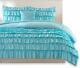 New! Soft Blue White Teal Aqua Chic Modern Girl Ruffle Texture Comforter Set