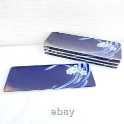 Noritake Long Square Plate Blue Floral Pattern Tableware Set of 5