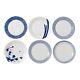 Pacific Mixed Patterns Dinner Plates, 11.4, Blue/white, Set Of 6